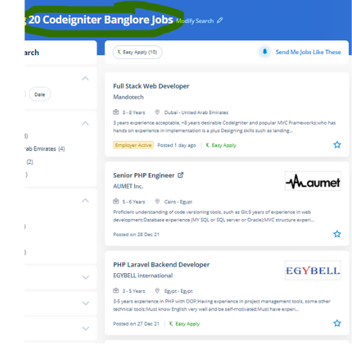 Codeigniter internship jobs in Ajman
