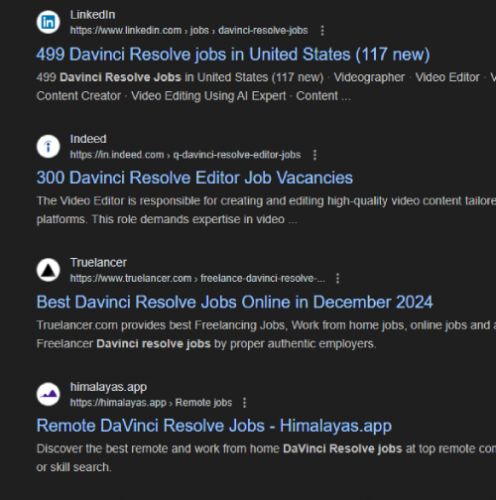 Davinci Resolve internship jobs in Ras Al Khaimah