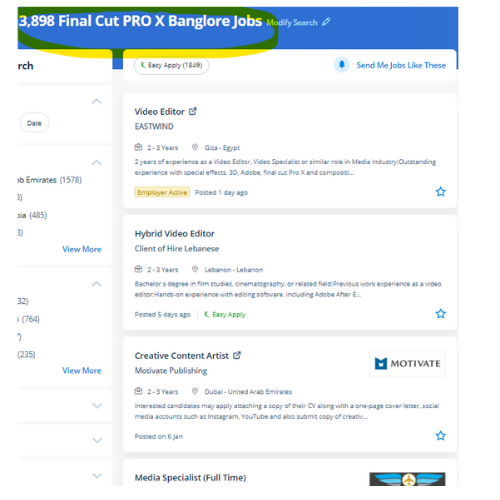 Final Cut Pro X internship jobs in Ras Al Khaimah