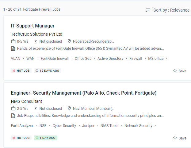Fortinet Firewall internship jobs in Al Ain