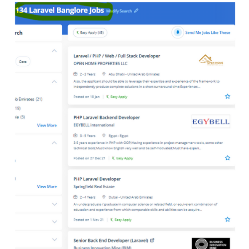 Laravel internship jobs in Dubai