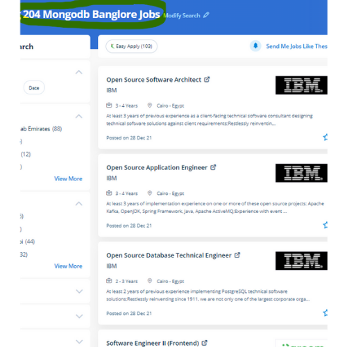 MongoDB internship jobs in Abu Dhabi