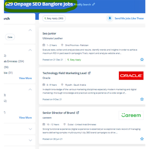 On-Page SEO internship jobs in Uae